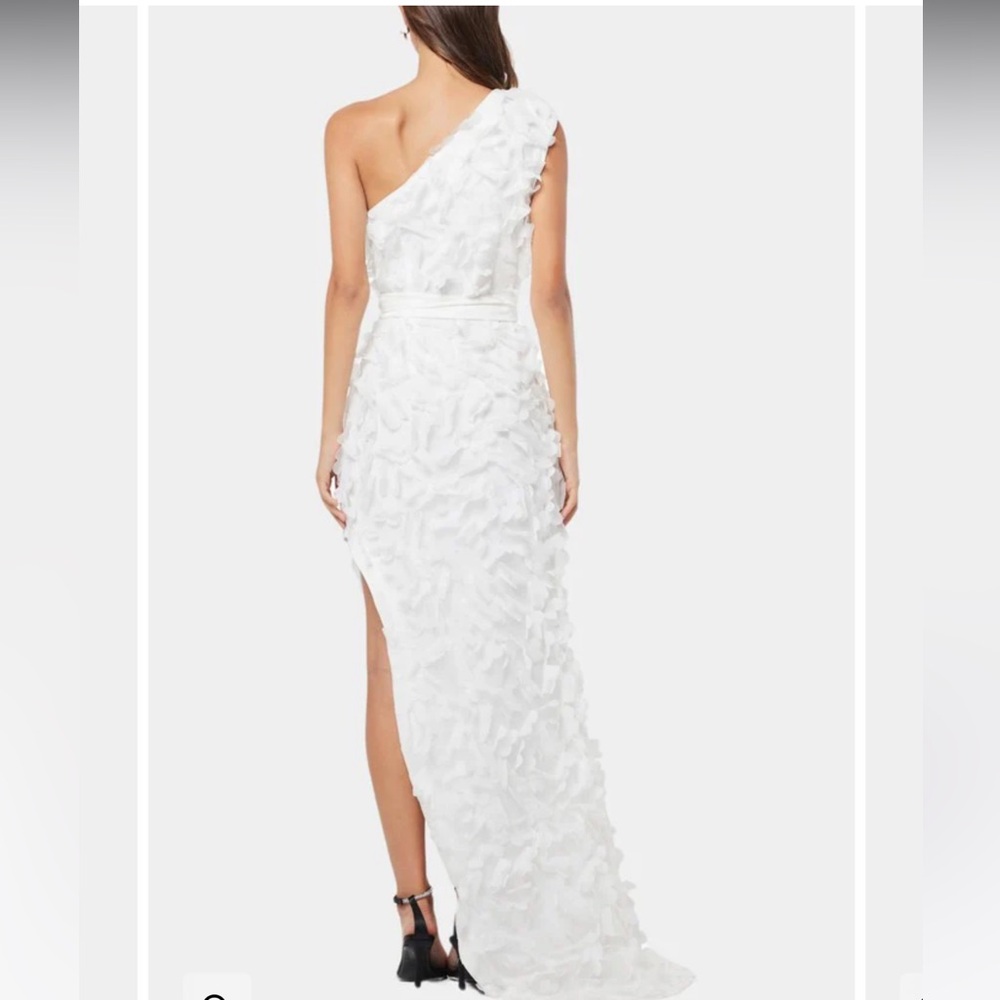 Elliatt White One-Shoulder Maxi High Slit Gown